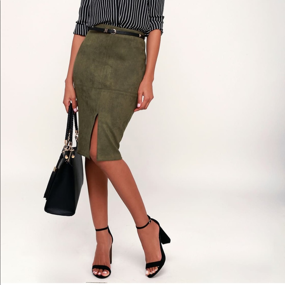 Olive green skirt